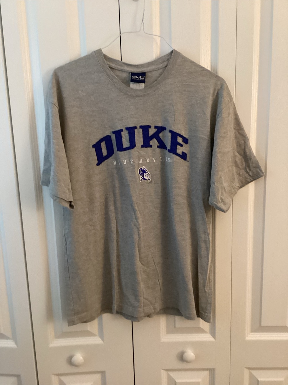 Vintage Duke Blue Devils Gray Embroidered Logo T-Shirt